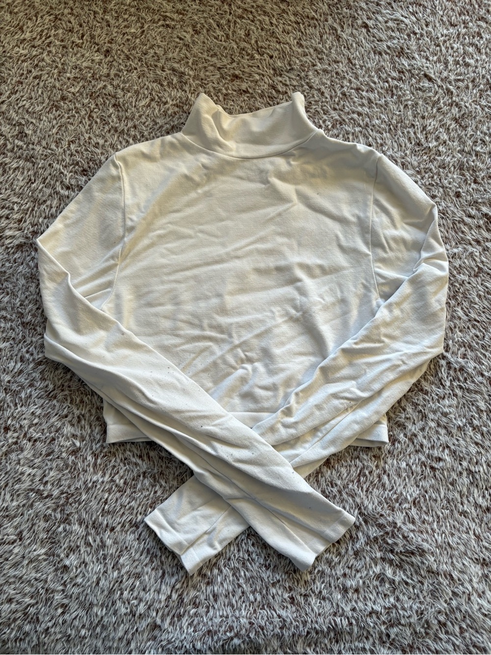 Free People Cropped White Turtleneck